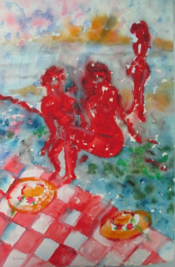 Bathers - watercolour- India ink- 57,60x58cm