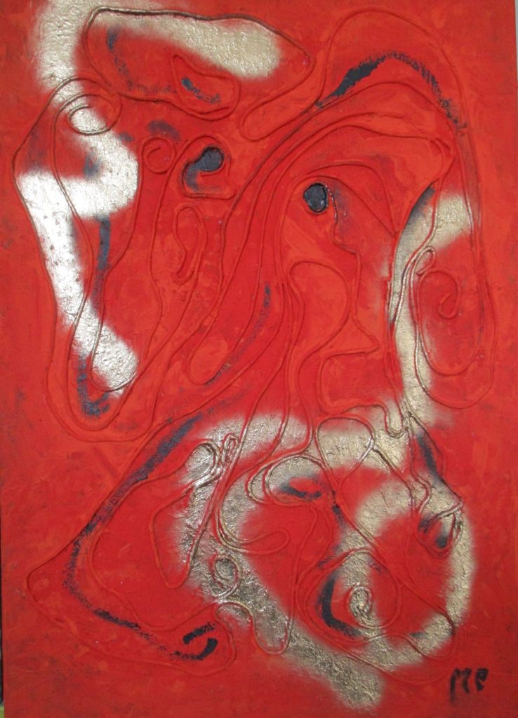 Human-acrylic on canvas and mixed media-50x70cm